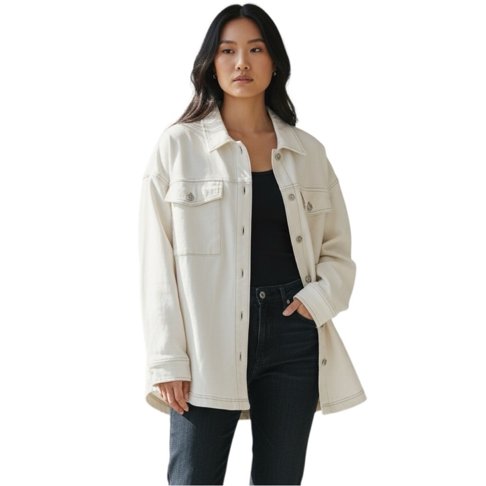 No Vacancy Women's Off-White Shacket NWT Oversized Size‎ L
